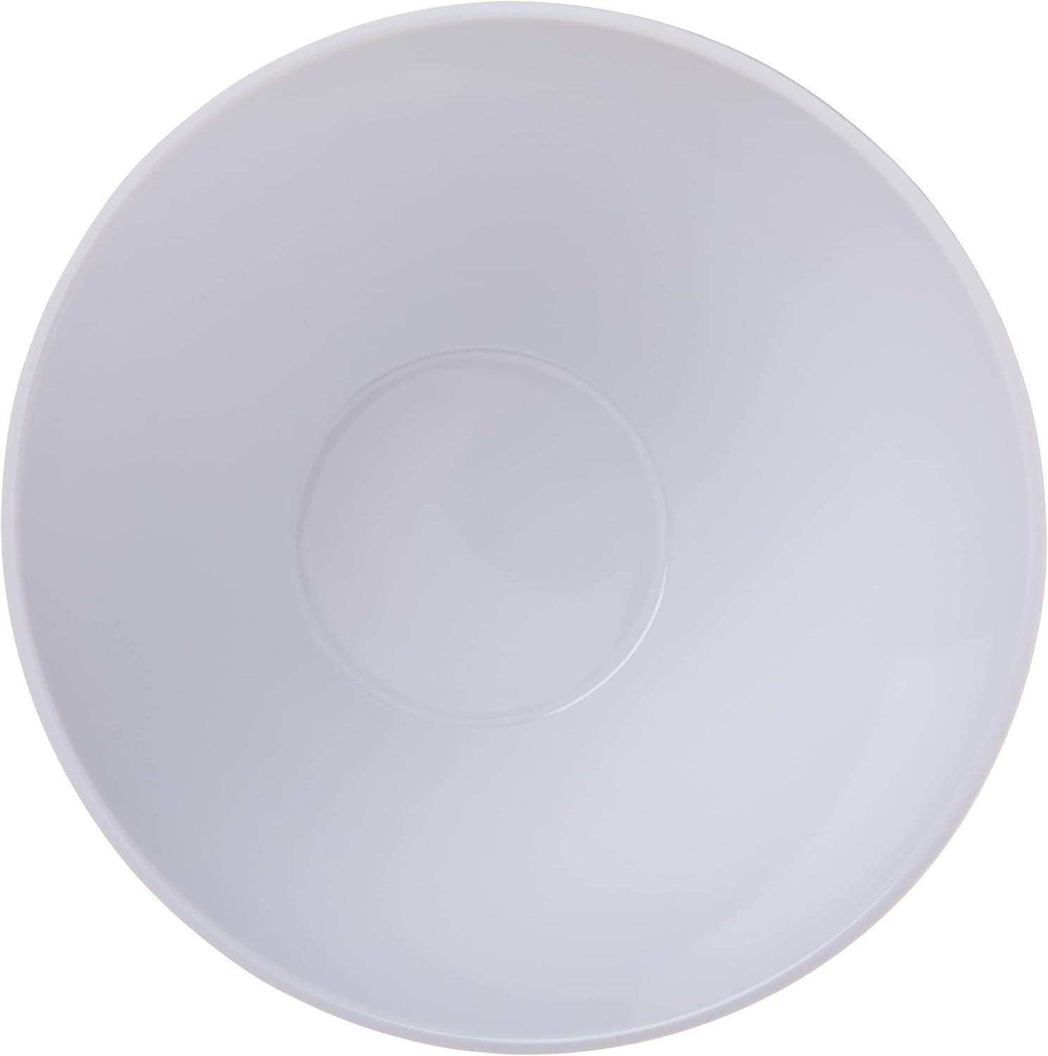 White 64 oz Slanted Round Melamine Serving Bowl