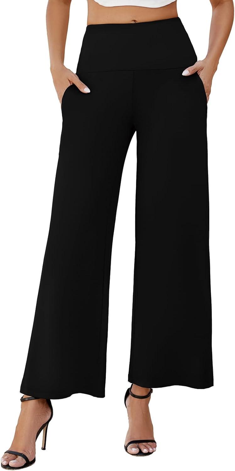 Arolina Women's Stretchy Wide Leg Palazzo Lounge Pants with Pockets Casual Comfy High Waist Palazzo Pants for Women Dressy