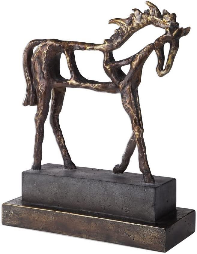 Uttermost Titan 16 1/2" High Bronze and Brown Horse Statue