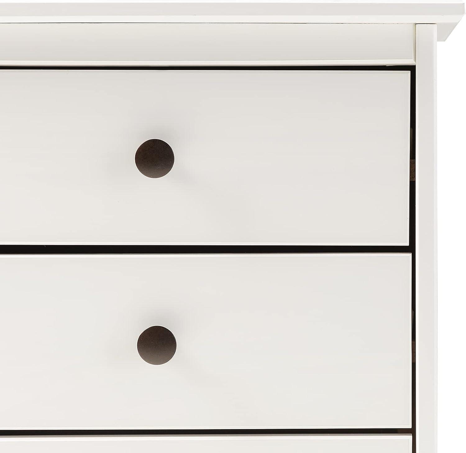 Modern White Painted 3-Drawer Solid Pine Nightstand