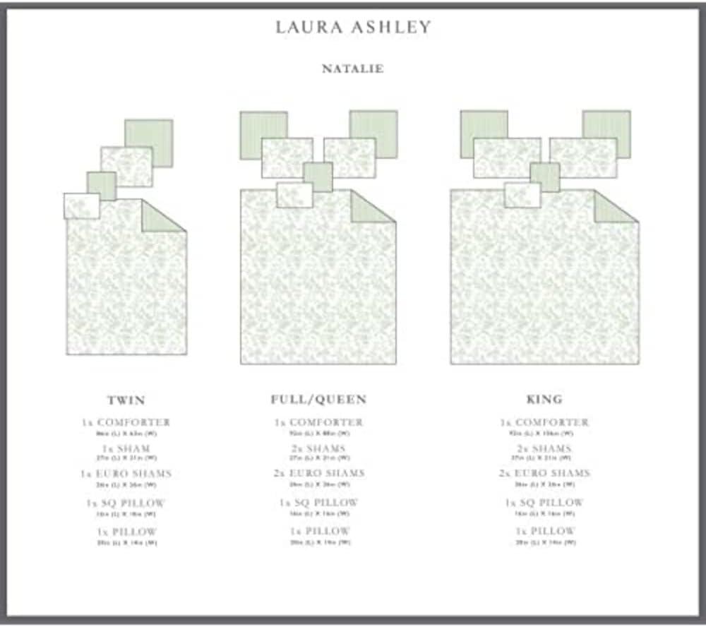 Laura Ashley Laura Ashley Natalie Green Floral Cotton Comforter Bonus Set
