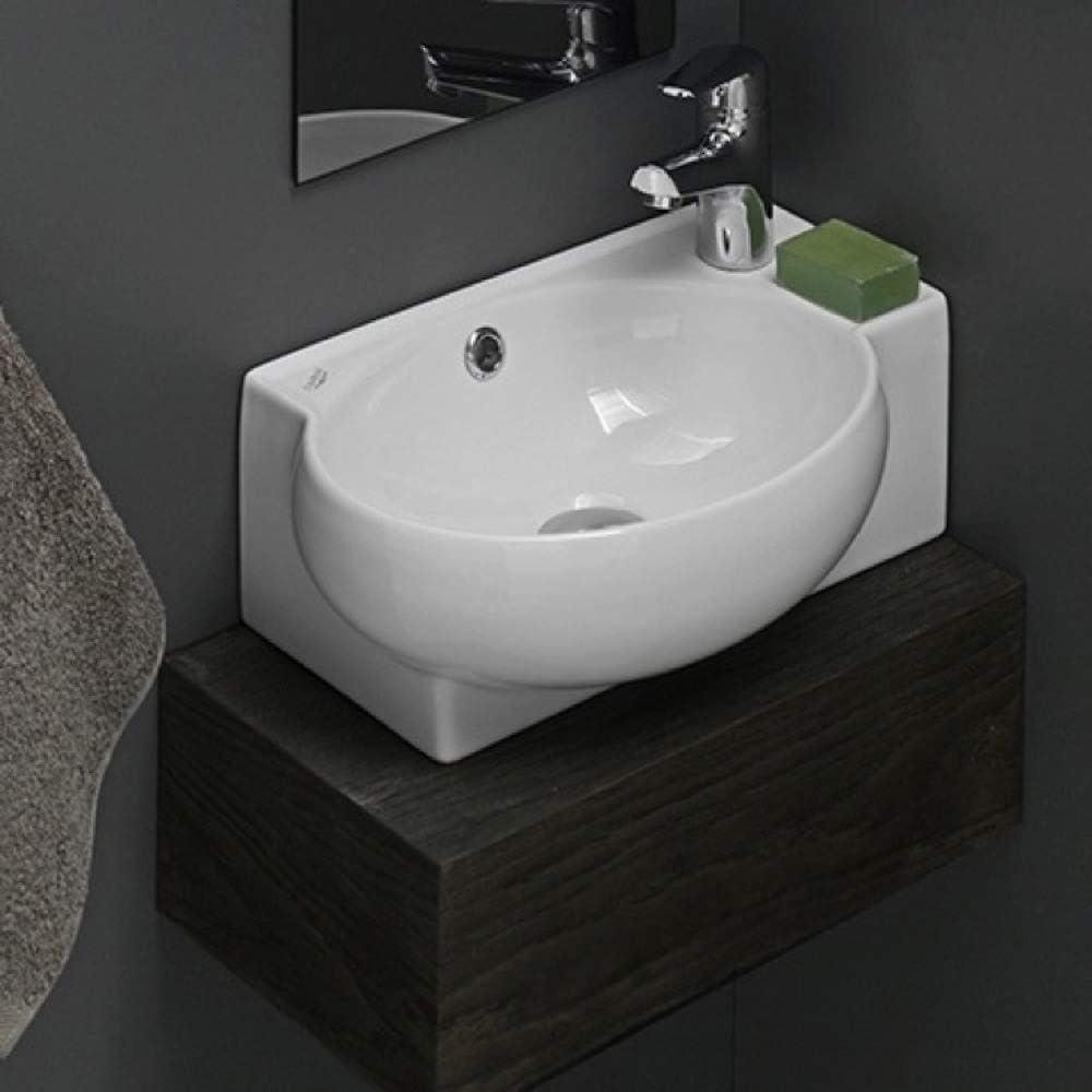 Nameeks 001300-U-One Hole Cerastyle 17-1/2" Ceramic Wall Mounted Bathroom Sink - White