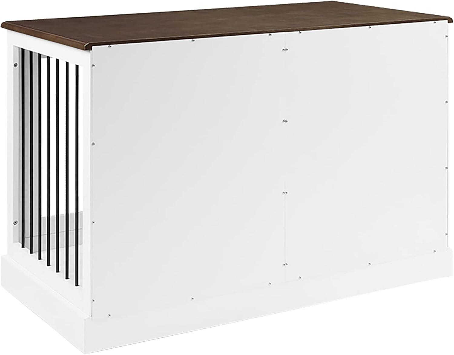 Winslow Small Credenza Dog Crate White/Dark Brown