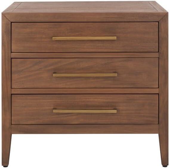 SAFAVIEH Couture Ariella Modern Nightstand with 3 Drawers, Brown