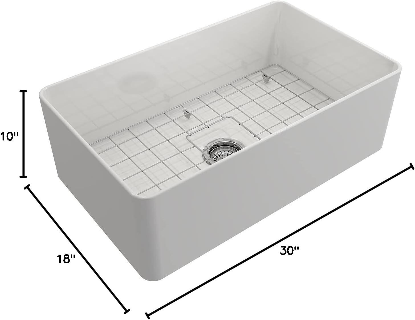 Aderci 30'' L Farmhouse Apron-Front Fireclay Kitchen Sink