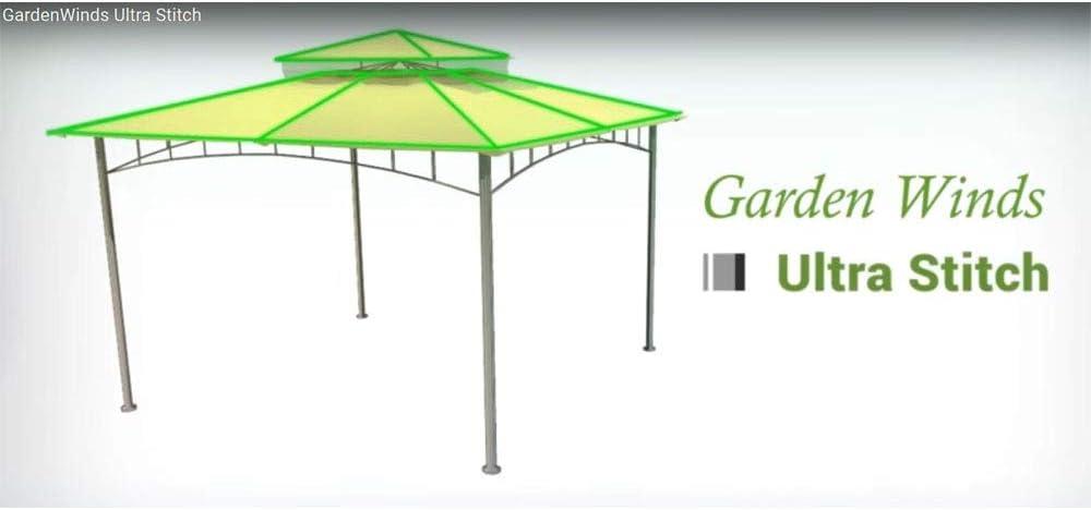 Garden Winds Replacement Canopy Top Cover for the Allen Roth 10x12 Gazebo -Standard 350 - Stripe Stone