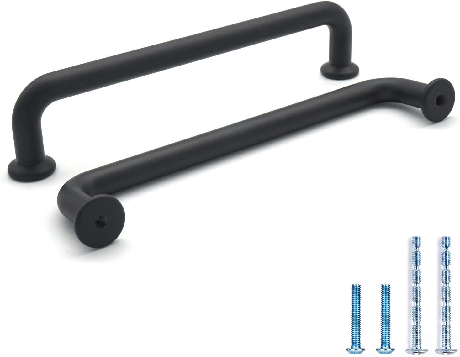 Matte Black Zinc Modern Cabinet Bar Pulls with Mounting Hardware