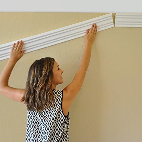 Angelo White Foam Crown Molding Kit with Precut Corners