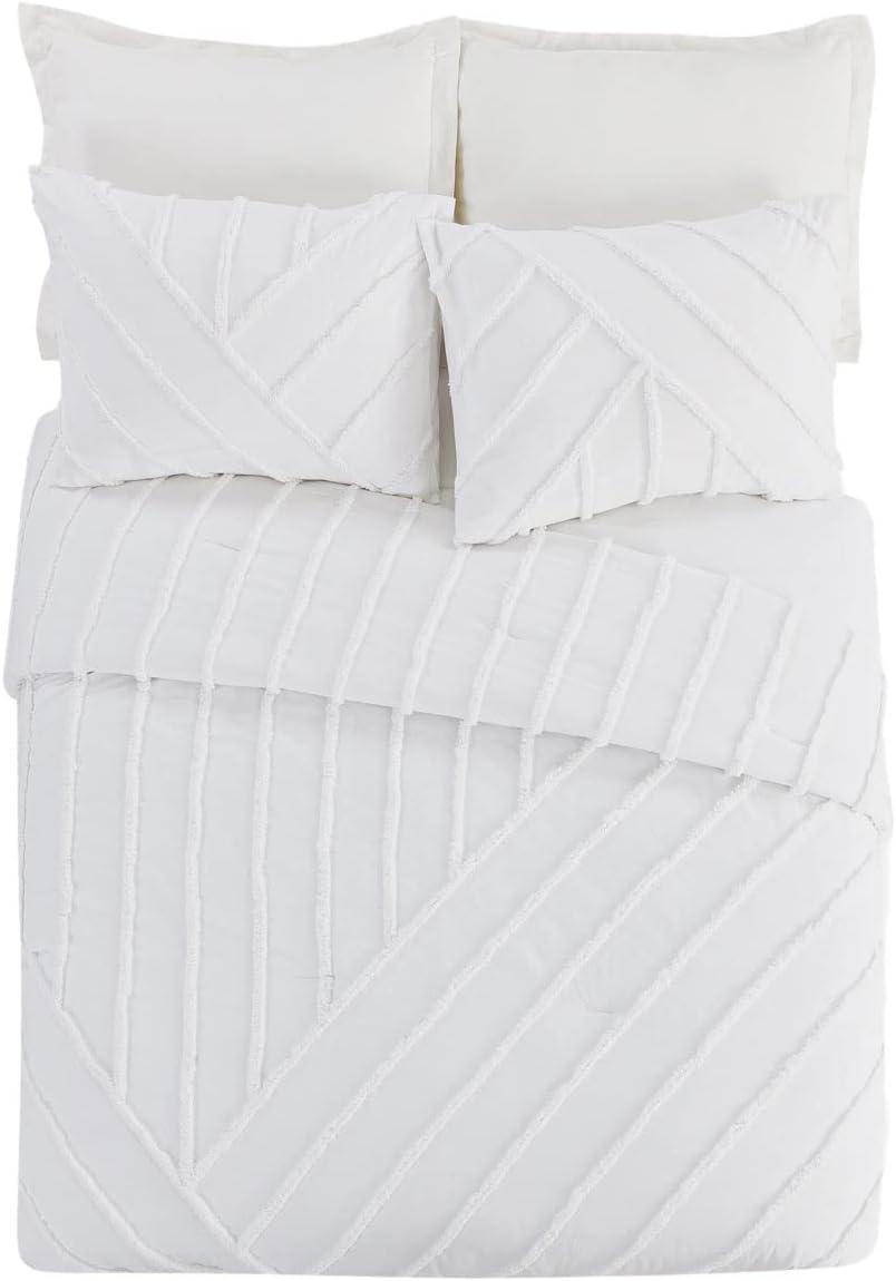 Laurel and Mayfair Cotton Ring Stitch Chevron / Zig Zag Comforter Set
