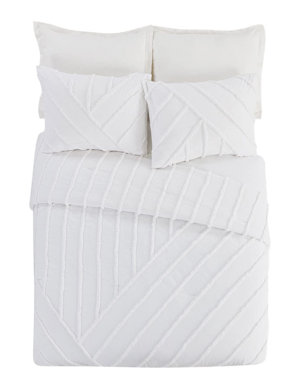 Laurel and Mayfair Cotton Ring Stitch Chevron / Zig Zag Comforter Set