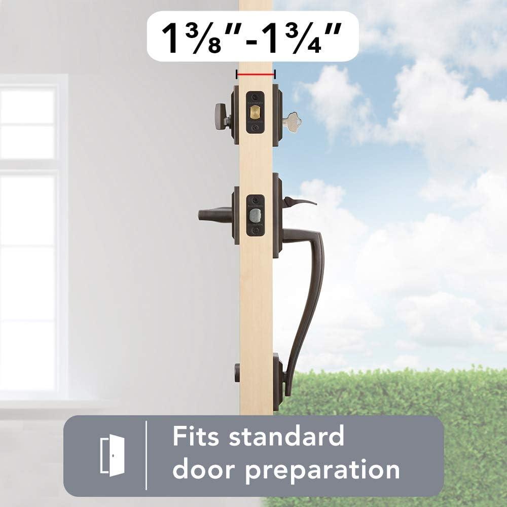 Prestige Torrey Pines Handleset with Single Cylinder Deadbolt and Torrey Door Lever and Torrey Rosette