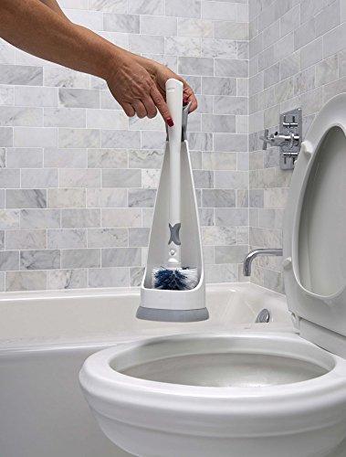 Unger No-Drip Toilet Brush Set  Flexible Neck Toilet Brush with Portable Caddy Holder, Discreet Bathroom Cleaning Brush, Toilet Scrubber, Toilet Bowl Cleaner Brush, Bathroom Cleaning Supplies