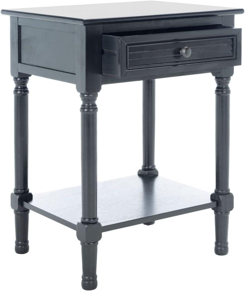 Tate 1 Drawer Accent Table - Black - Safavieh.