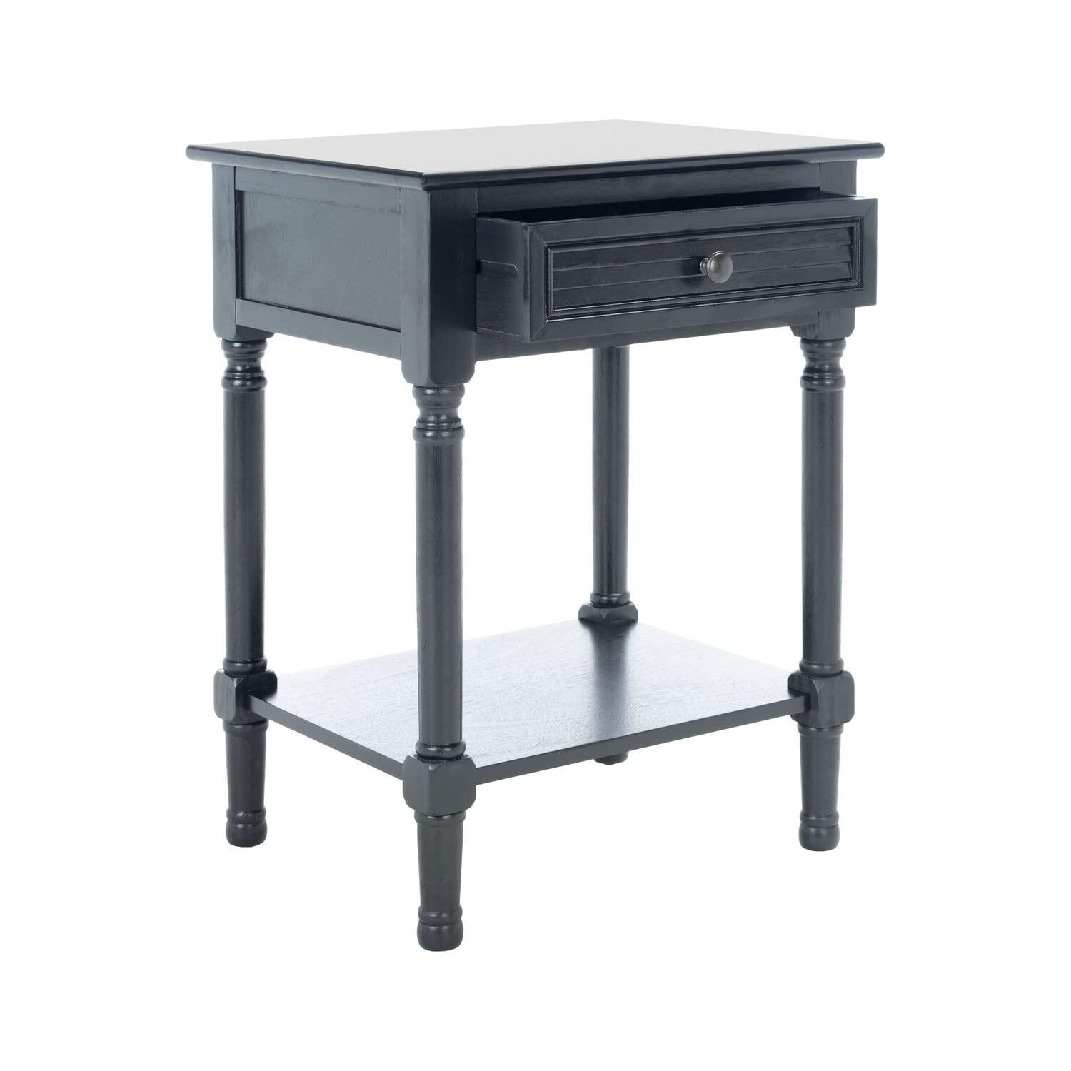 Tate 1 Drawer Accent Table - Black - Safavieh.