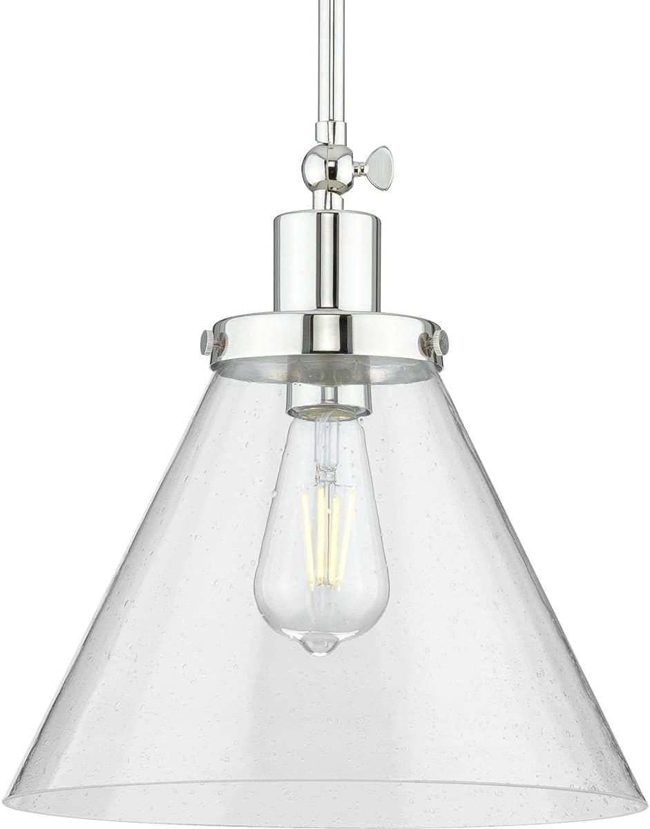 Hinton 12'' Matte Black and Clear Glass Pendant Light