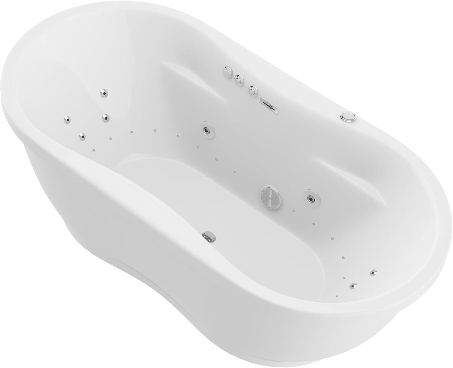Lori 71.25” x 35.5” Freestanding Whirlpool and Air Acrylic Bathtub
