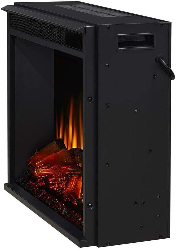 Compact Black Electric Fireplace Heater with Mantel