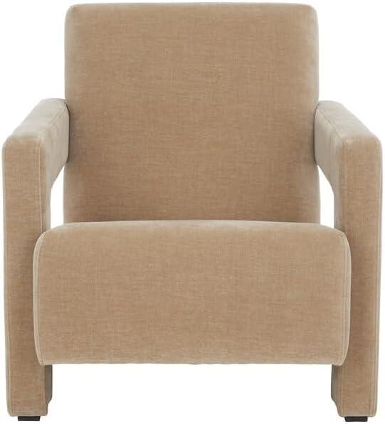 Safavieh  Couture Taylor Modern Velvet Accent Chair - 27 in. W x 35 in. D x 30 in. H Light Brown