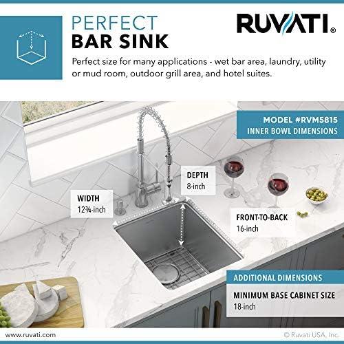 Ruvati 15-inch Undermount Bar Prep Kitchen Sink 16 Gauge Stainless Steel Single Bowl