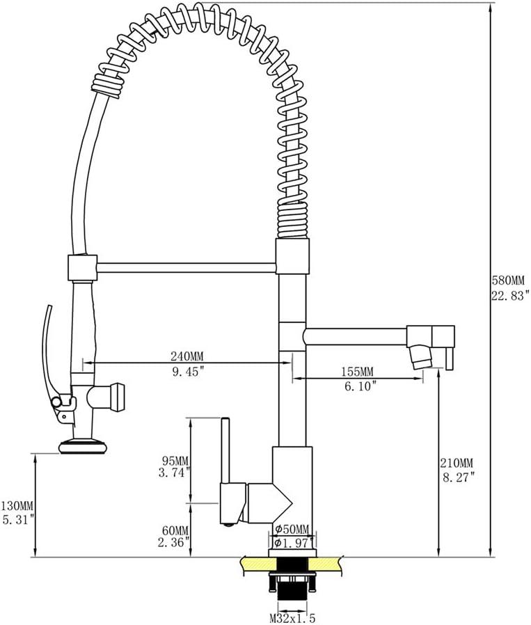 LOONGFIELD ASTARQ-W1932P172291 Kitchen Faucet Pull Down Sprayer Brushed Nickel,Single Handle Kitchen Sink Faucet