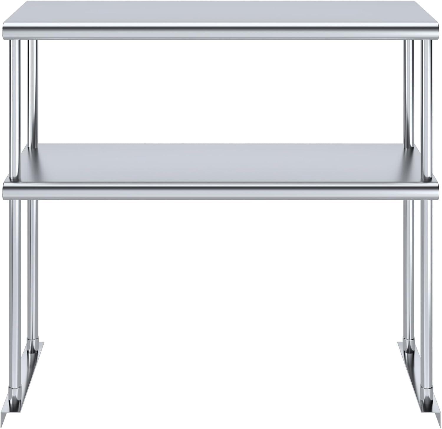 Adjustable Double Overshelf 12 x 36 - Stainless Steel for Work Table