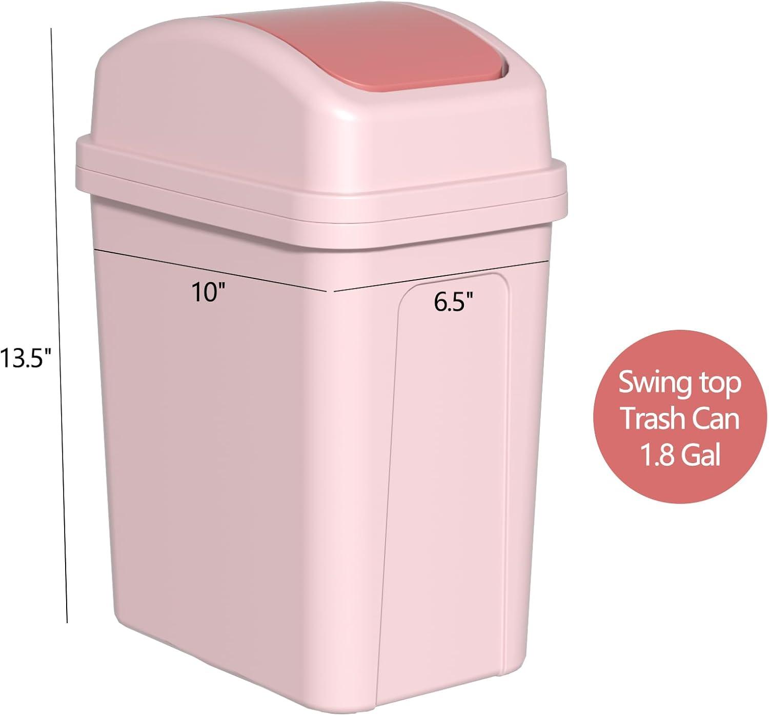 FANCHANGK Clearance Rubbish Bags Bathroom Trash Can with Lid 5.5 Plastic Garbage Can with Lid Waste Basket Trash Garbage Dog Proof Trash Can for Bathroom Kitchen Living Room Bedroom
