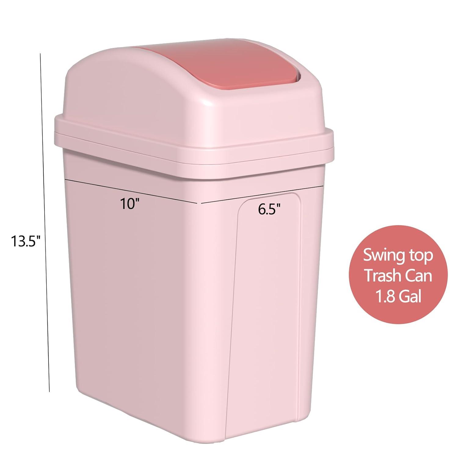 FANCHANGK Clearance Rubbish Bags Bathroom Trash Can with Lid 5.5 Plastic Garbage Can with Lid Waste Basket Trash Garbage Dog Proof Trash Can for Bathroom Kitchen Living Room Bedroom