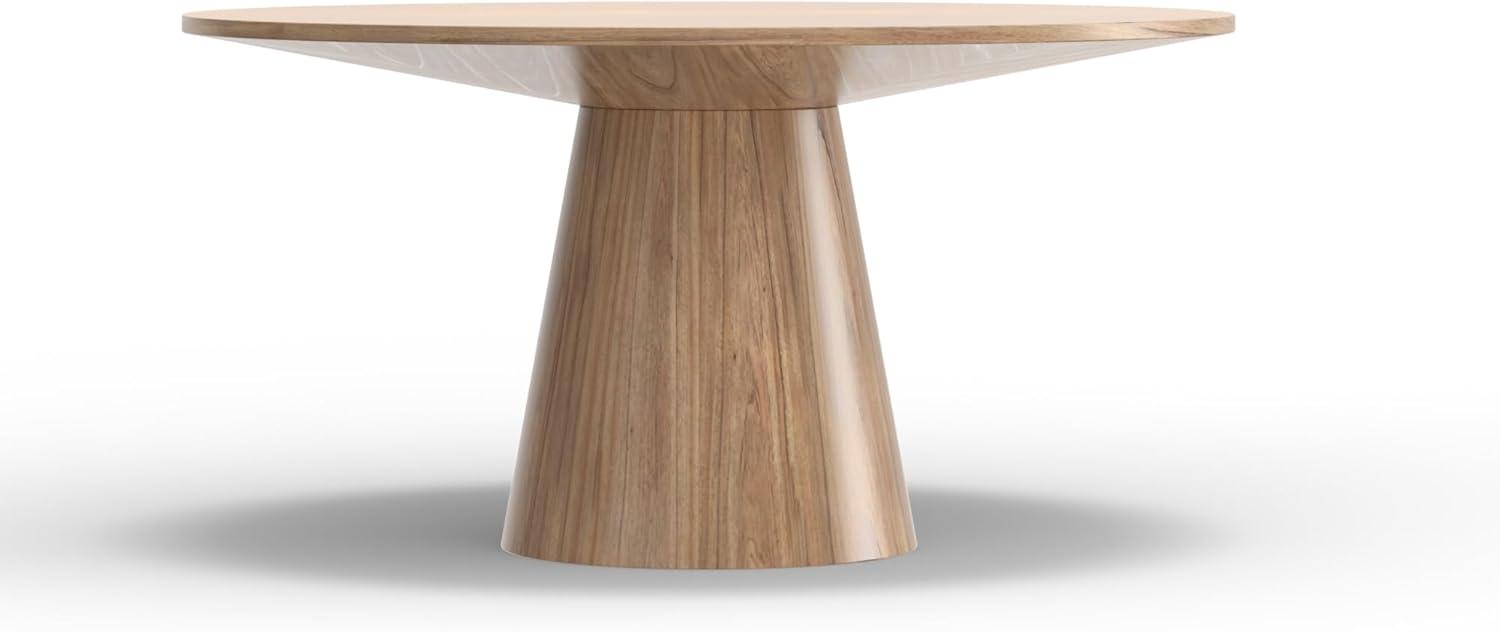 Alpine Furniture Cove Wood 59" Round Dining Pedestal Table in Natural