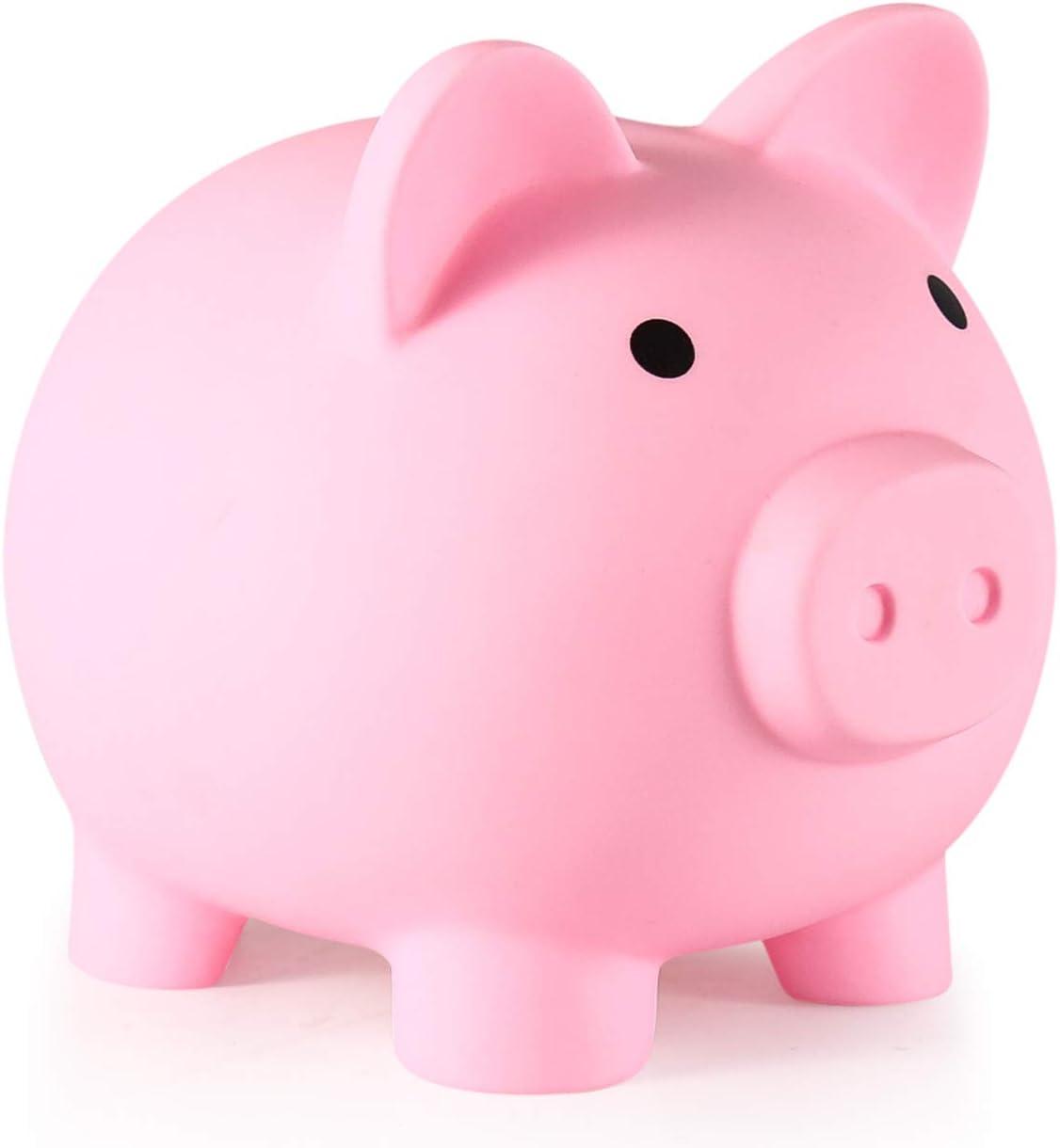 Pink Medium Unbreakable Plastic Piggy Bank for Kids