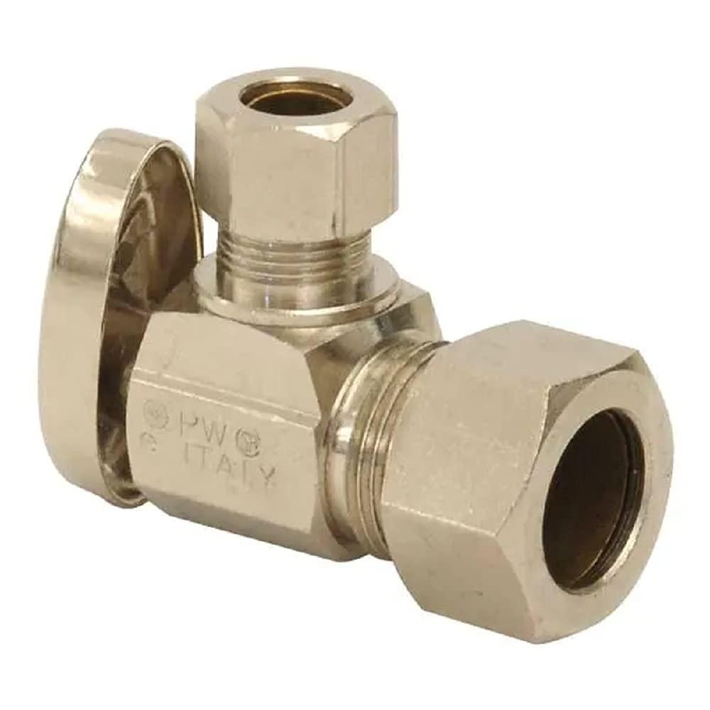 Brass Compression Angle Stop Valve for 1/2" PEX, Set of 10