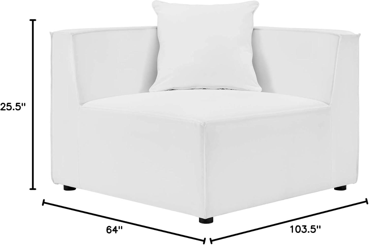 Modway Saybrook 4-Piece Fabric Upholstered Outdoor Patio Sectional Sofa in White