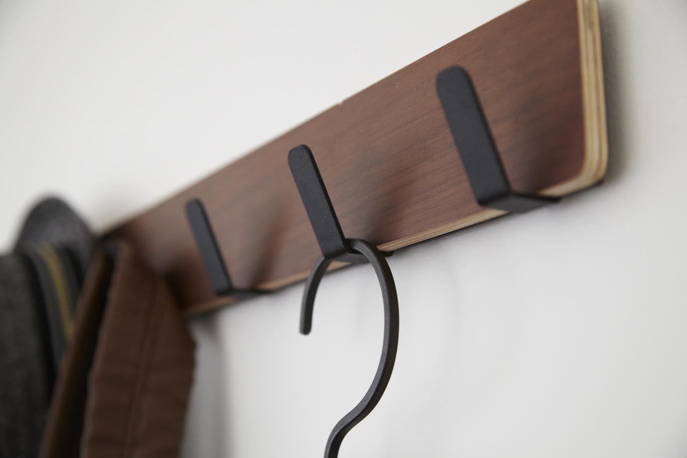 Yamazaki Home Ply Over The Door Hooks - Hanging Coat Rack, Wood, Over-the-Door