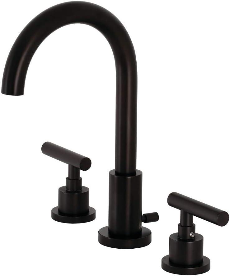Kingston Brass FSC8925CML Kingston Brass Manhattan Two-Handle 3-Hole Deck Mount Widespread Bathroom Faucet with Brass Pop-Up Drain