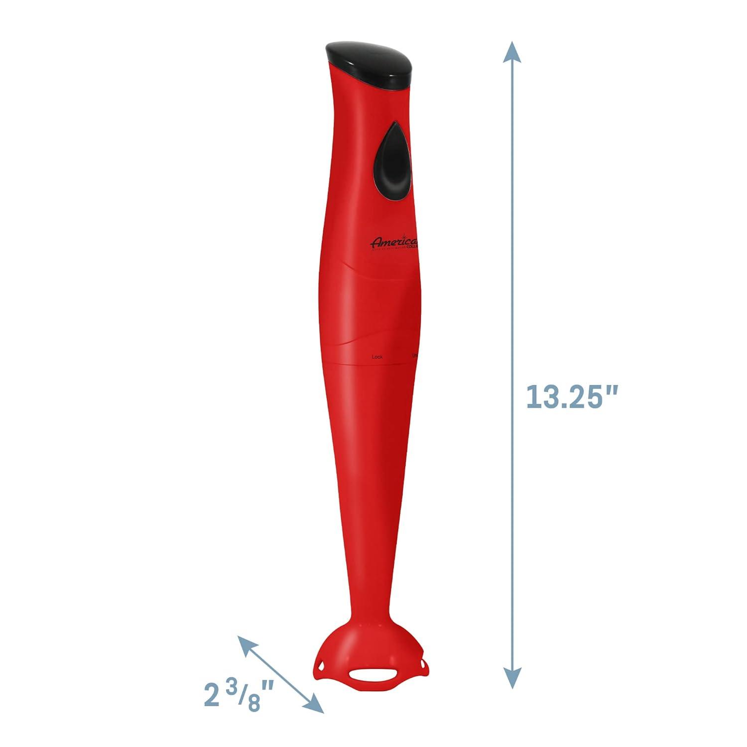 Americana by Elite EHB-2425R Hand Blender with Detachable Wand - Red
