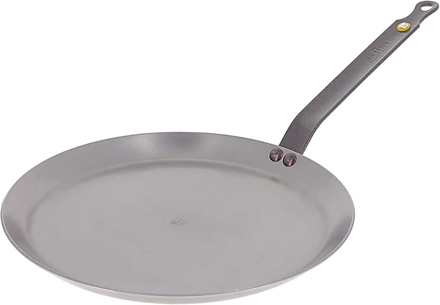 MINERAL B Carbon Steel Crepe & Tortilla Pan - 9.5” - Ideal for Making & Reheating Crepes, Tortillas & Pancakes - Naturally Nonstick - Made in France