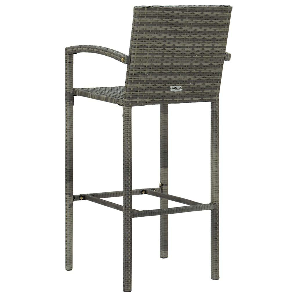 vidaXL Bar Stools 2 pcs Black Poly Rattan
