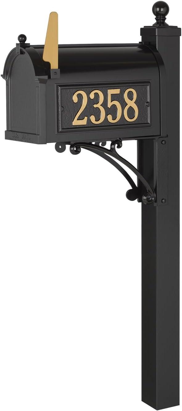 Black Aluminum Capitol Mailbox with Side Address Plaques