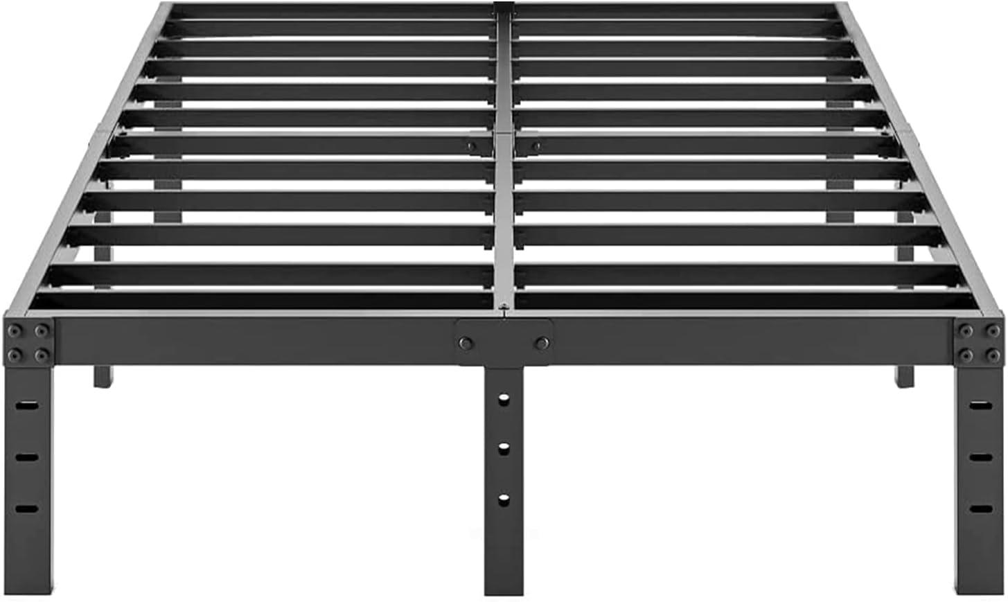Twin Metal Bed Frame - 16 Inch Tall, No Box Spring Needed, Heavy Duty Platform With Storage Space, Sturdy Non-Slip Noiseless