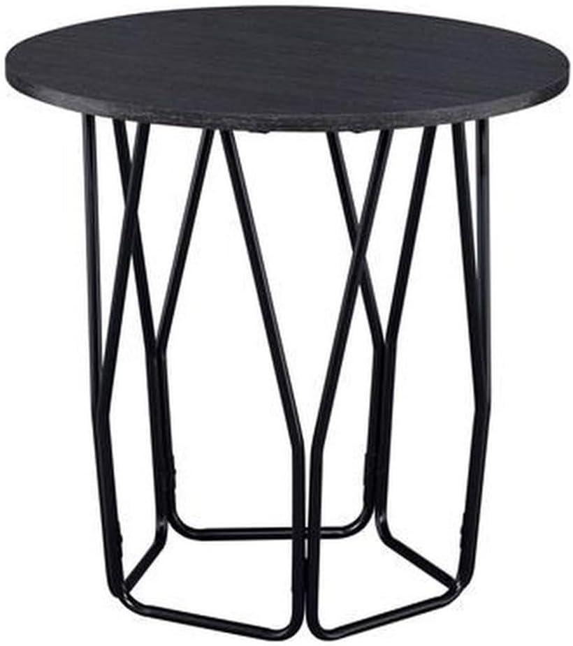 Acme Sytira Round Metal Frame End Table in Black