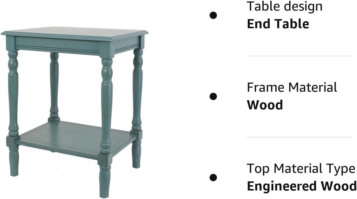 Decor Therapy Accent Table with Storage, Casual Style, Modern End Table, Sturdy, Blue Gray - (24" x 19.5" x 15.75")