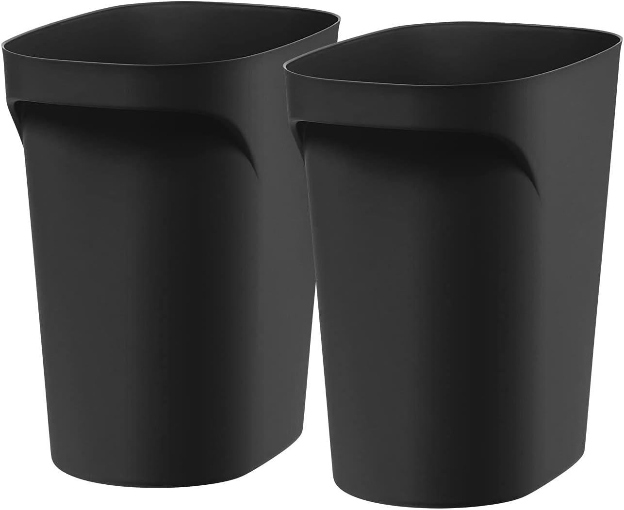 IRIS USA 6 Gallon / 24 Quart Plastic Wastebasket Garbage Trash Cans with Handles for Home Office Kitchen Bedroom Bathroom