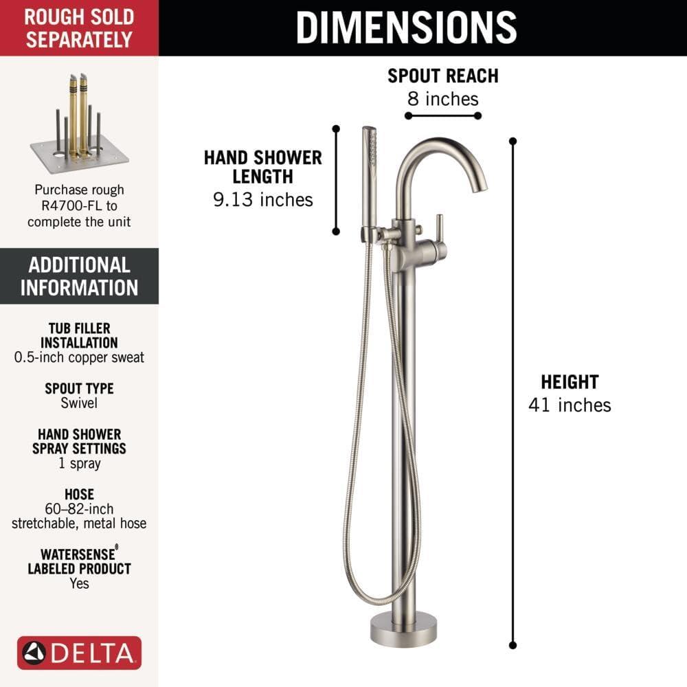 Trinsic Single Handle Floor Mounted Freestanding Tub Filler