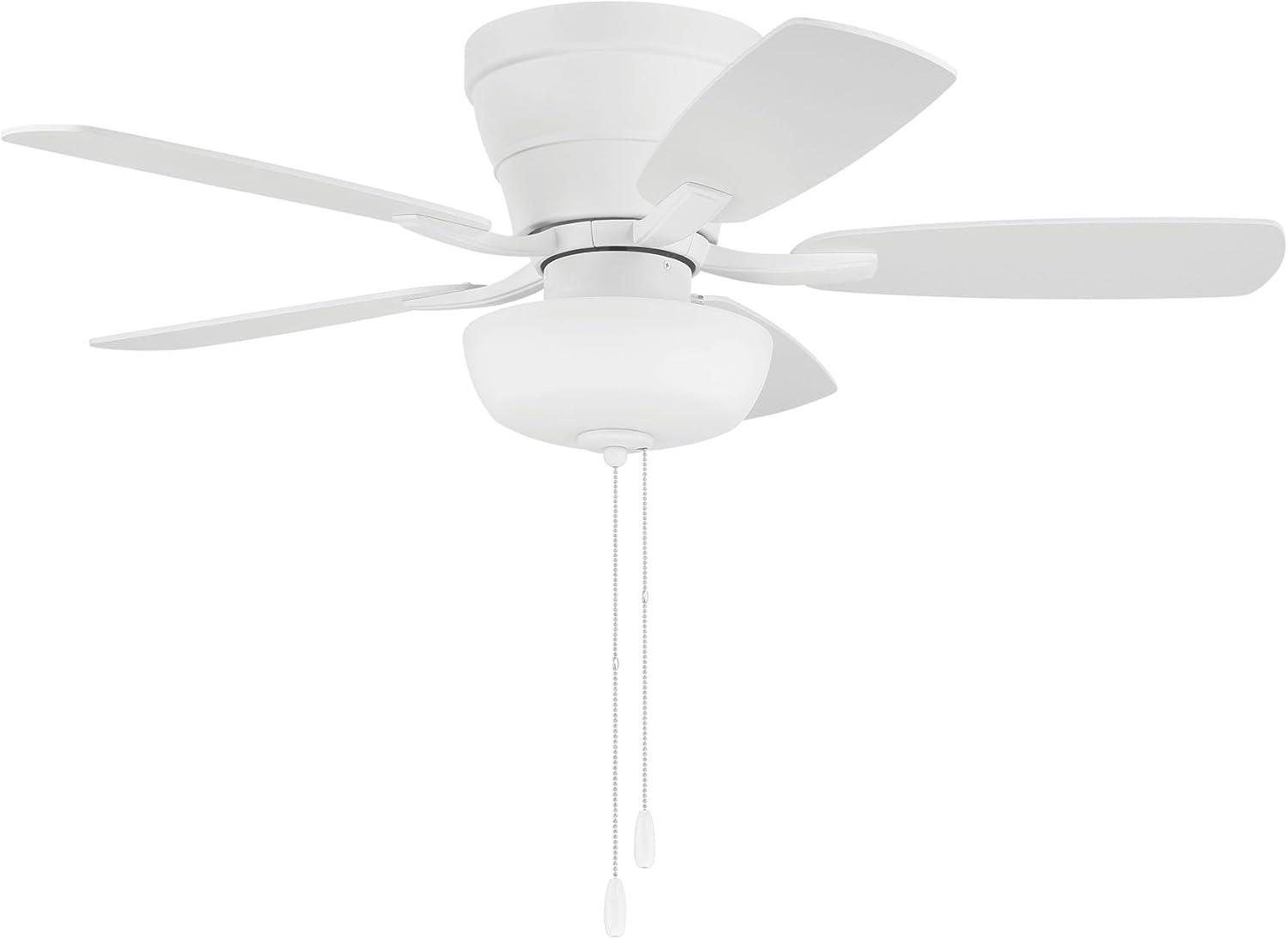 Wheeler 42" White MDF Flush Mount Ceiling Fan with Light