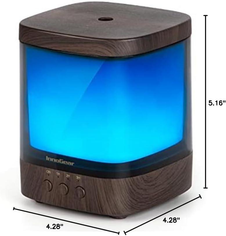 InnoGear Diffusers for Essential Oils, 300ml Oil Diffuser Aromatherapy Diffusers Aroma Ultrasonic Cool Mist Humidifier 4 Timers Color Changing Lights Auto-Off, Dark