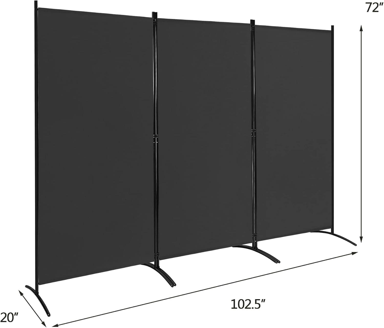 Costway 3-Panel Room Divider Folding Privacy Partition Screen for Office Room White\Black\Brown