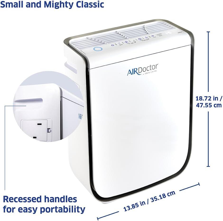 Air Doctor AIRDOCTOR 2000i Smart Purifier Small & Medium rooms 3-Stage Filtration Pre-Filter UltraHEPA Carbon