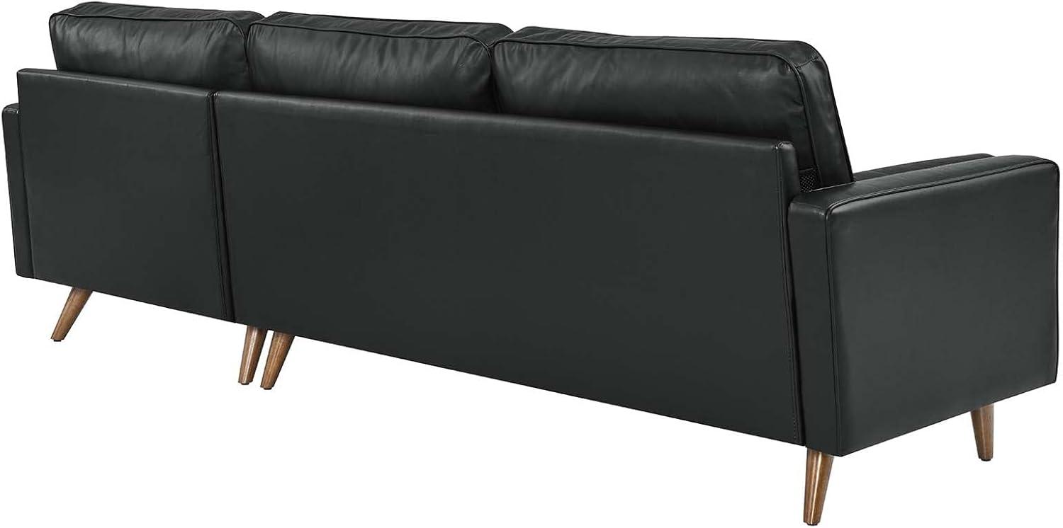 Valour 98" Leather Sectional Sofa Black