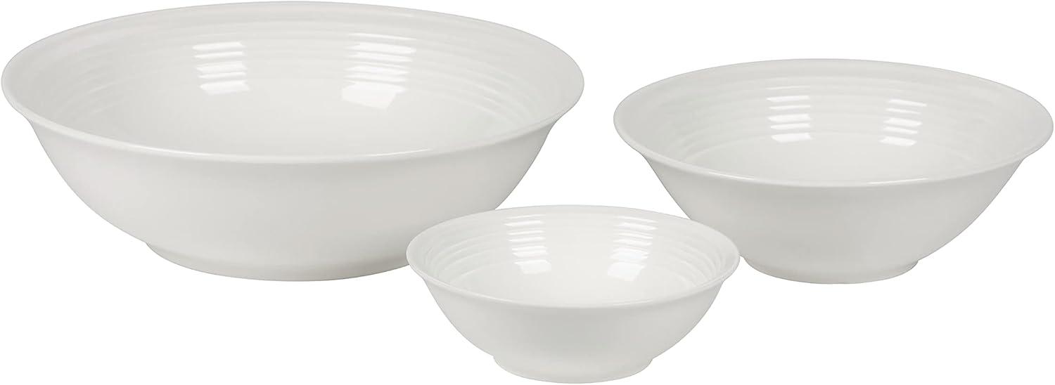 10 Strawberry Street Nova White Round 62-Piece Stoneware Dinnerware Set, Service for 6