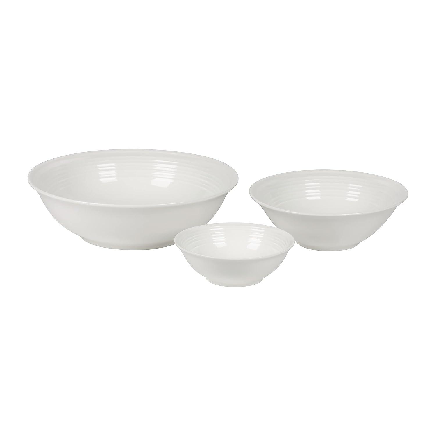 10 Strawberry Street Nova White Round 62-Piece Stoneware Dinnerware Set, Service for 6