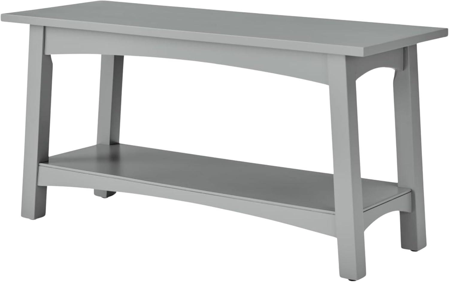 Alaterre Craftsbury 36 in. Sturdy Pine Wood Entryway Bench, Open Design Accent Furniture, Gray